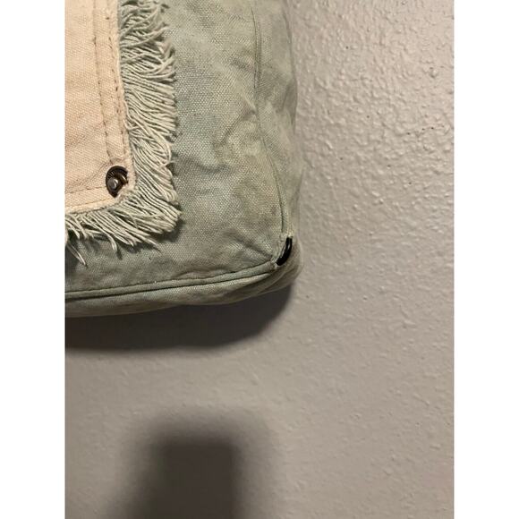 Myra Bag Crossbody Shoulder Purse Turquoise Canvas Texas Fringe Western READ - Picture 2 of 14